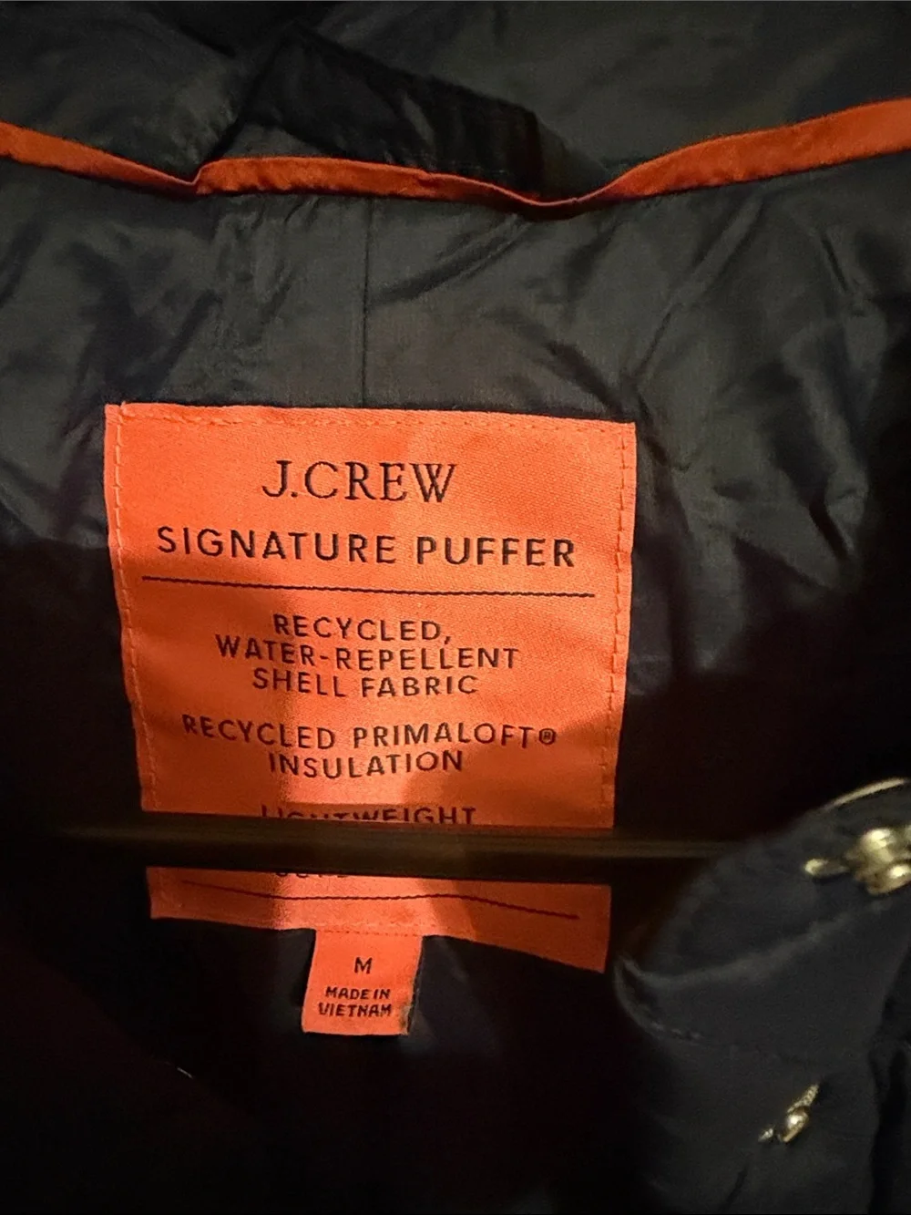 J. Crew Navy Quilted Shirt Jacket